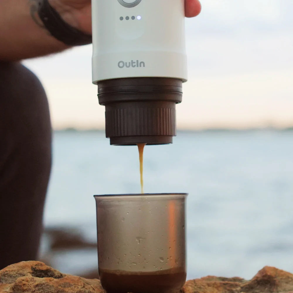 OutIn Nano Portable Espresso Machine (Pearl White)