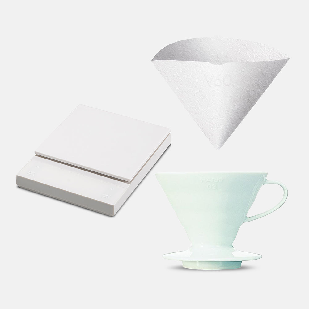 Hario Polaris and V60 White Ceramic Dripper Bundle